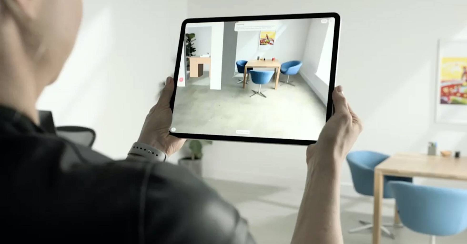 realidade aumentada no iPad pro 2020.